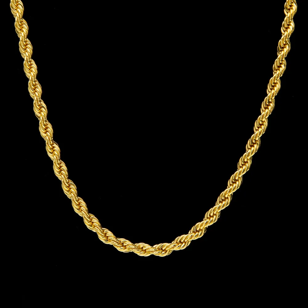 6,5 mm dicke, 75 cm lange, gedrehte Seilkette, vergoldet, schwere Hip-Hop-Halskette für Männer und Frauen_voghion.com