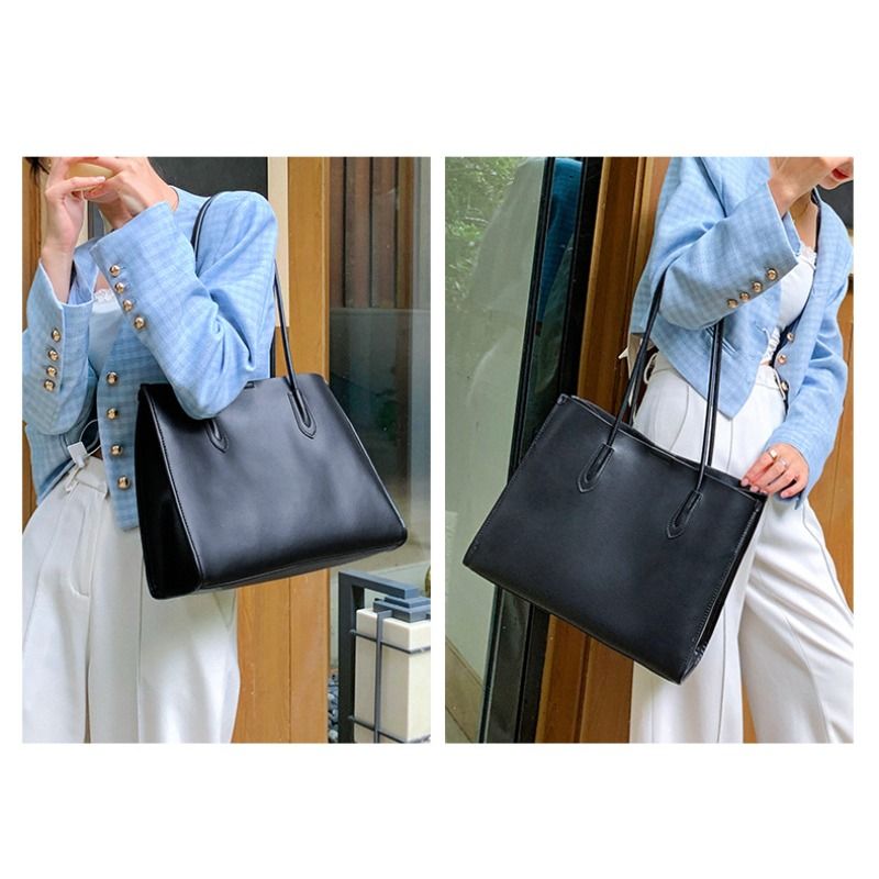 Vielseitige echte Ledertasche für Damen, Nische, hochwertige Tragetasche, große Kapazität, Umhängetasche_voghion.com