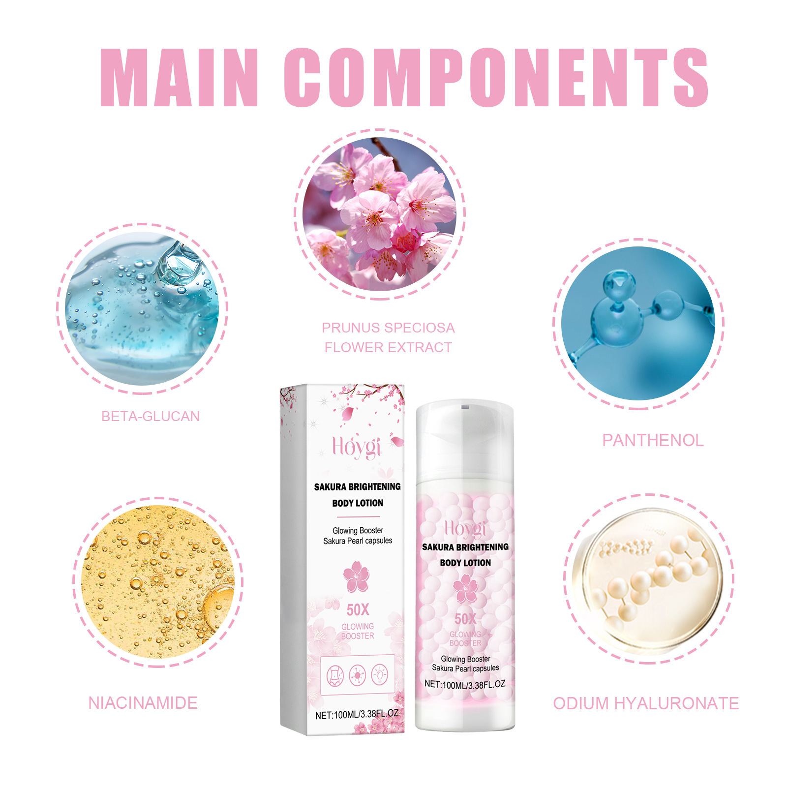 Hoygi Cherry Blossom Body Improves Darkness, Deeply Moisturizes Cleans Back Acne Brightening and Whitening Moisturizing_voghion.com