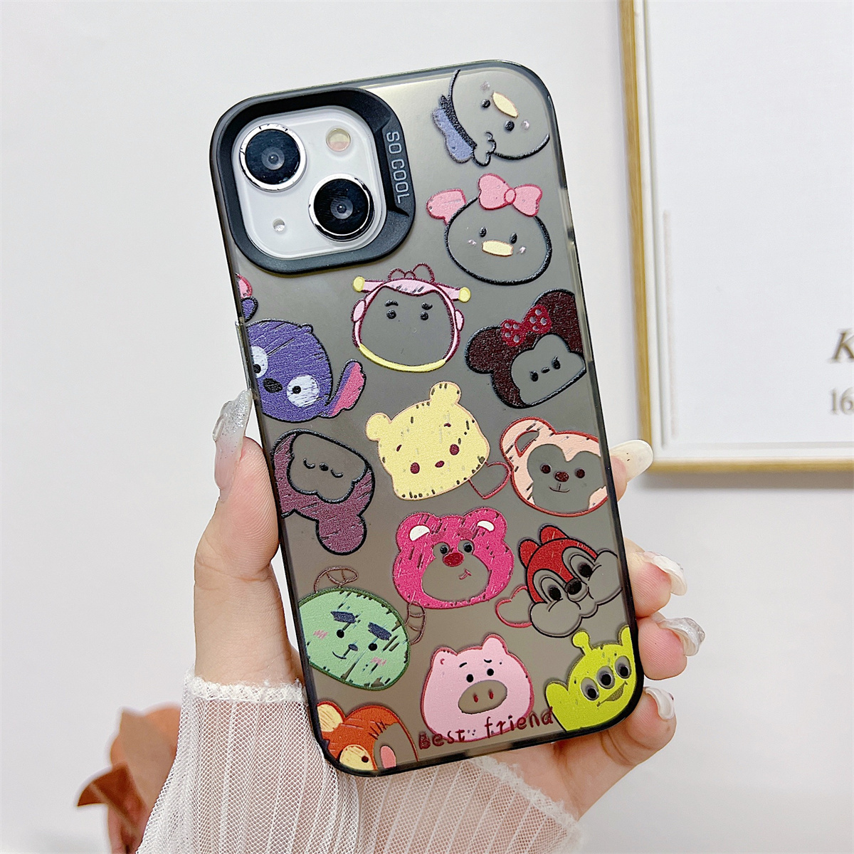 Řemínek na hodinky kompatibilní s iPhone 15 14 13 12 11 PRO MAX XR XS X 8 7 PLUS SE 2020 Průhledný kryt na telefon s roztomilým anime medvědem IMD_voghion.com