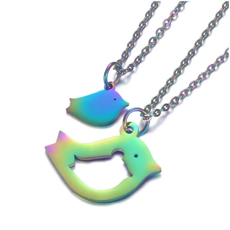Mutter Duechter Vogel Halskette Aus Edelstahl Schmuck_voghion.com
