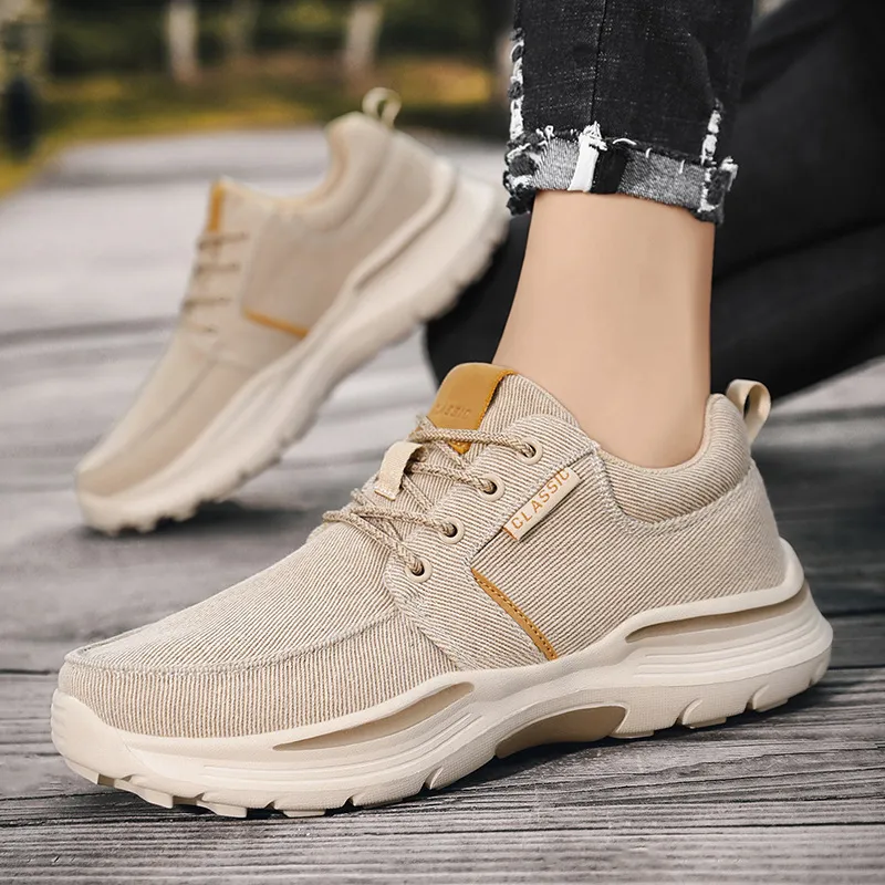 Loafers 2022 Spring New Comfortable Senakers for Men Business Casual Canvas Shoes Lightweight Plus Size_voghion.com