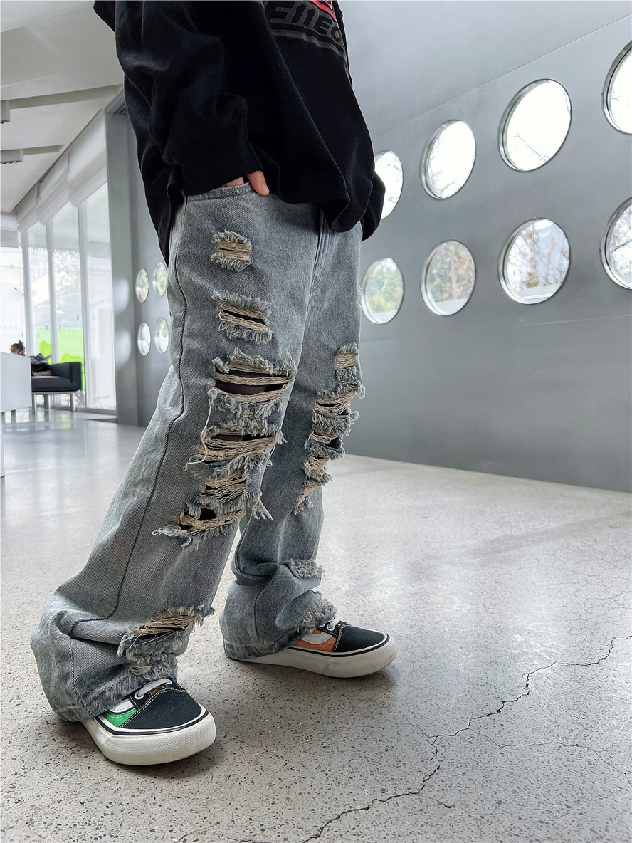 Mutter & Kinder Kinder jeans Jungen mode zerrissene hosen Baby hosen Hipster kinder hosen_voghion.com