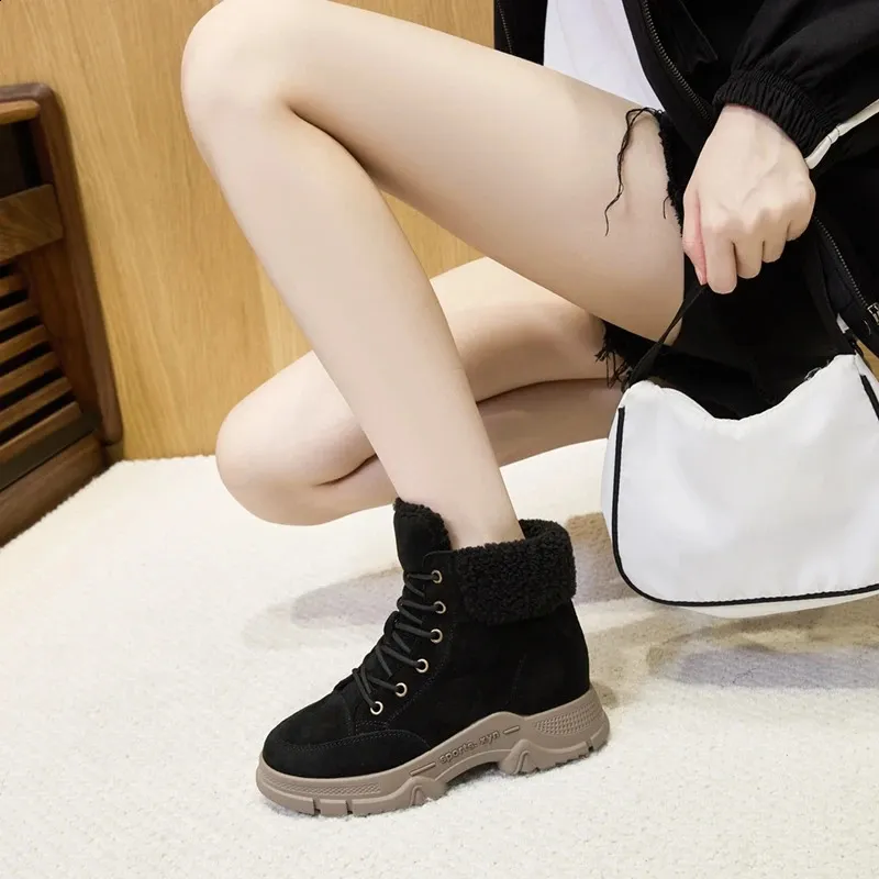 AIYUQI Sne Vintersko Skridsikre Flade Stor Størrelse Ægte Læder Dame Ankelstøvler 240719_voghion.com