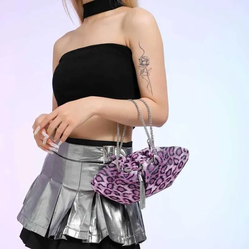 Borsa a tracolla a catena versatile per le donne, borsa a tracolla dal design speciale, borsa casual con motivo leopardato, borsa a mano elegante per ragazze_voghion.com