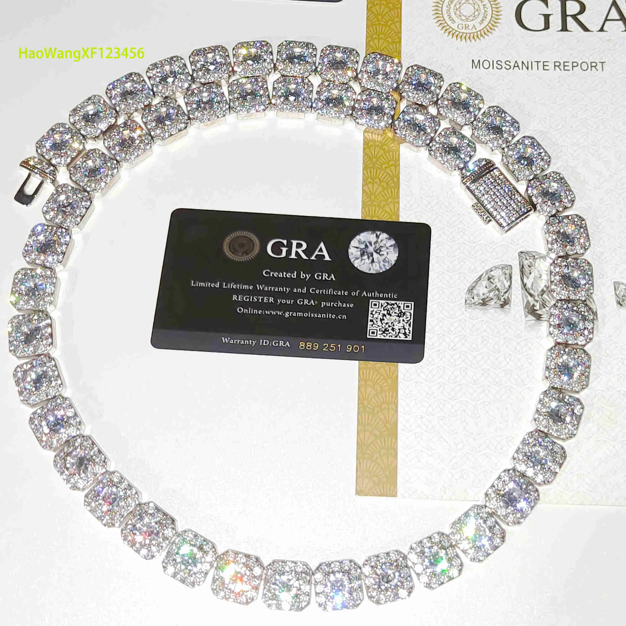 Fashion Jewelry Necklaces Custom Hip Hop 13MM VVS Moissanite Sterling Sier Chain Bling Iced Out Men Diamond Necklace_voghion.com