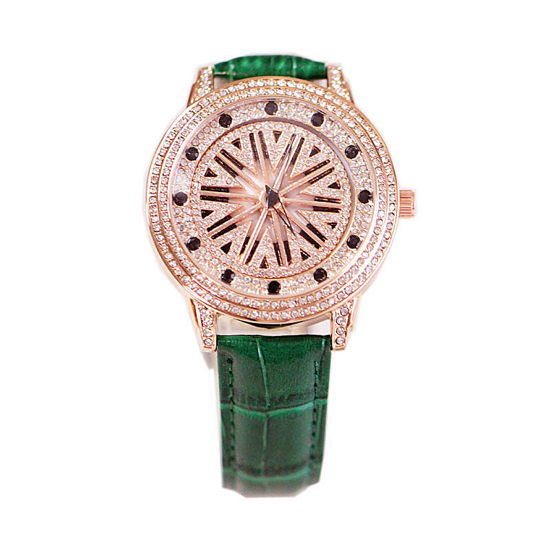 Orologio da donna alla moda, quadrante grande universale, costantemente in funzione, cinturino in vera pelle impermeabile, orologio al quarzo da uomo_voghion.com