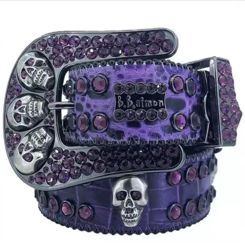 Designer Bb Belt Simon Övek Férfi Női Fényes gyémánt öv fekete Kék fehér többszínű bling strasszokkal mint_voghion.com