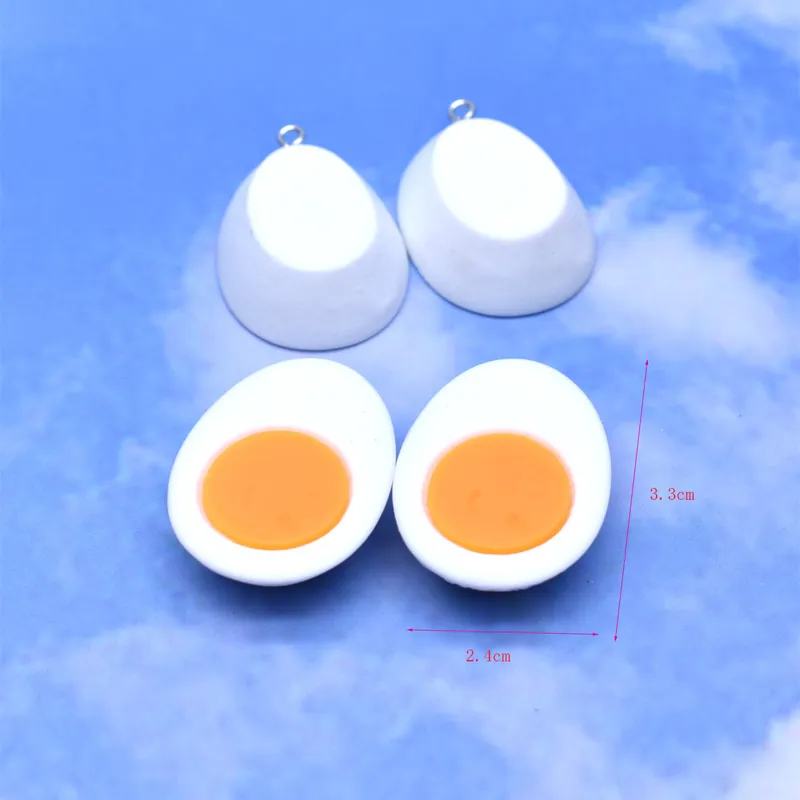 Anheng 10 stk. 24 33 mm simulert kokt egg harpiks tilbehør anheng håndlagde smykker gjør-det-selv øredobb halskjede nøkkelring_voghion.com