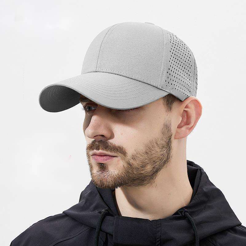 Summer New Hardtop Perforated Mesh Quick Drying Baseball Cap For Men, Lightweight, Breathable, Simple, Sun Resistant_voghion.com