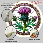Škotski osat Suncatcher - 20 cm rustikalna akrilna umetnost. Dekoracija z višavskim čarom za vrtna vrata ali cenjeno keltsko darilo._voghion.com