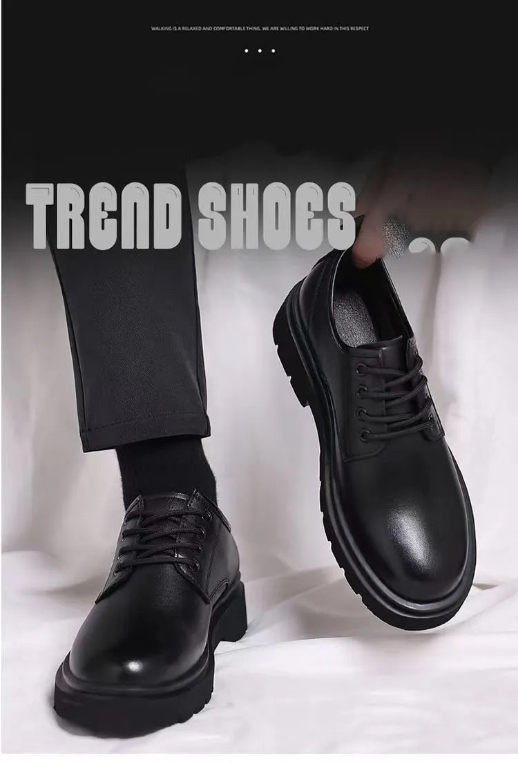 Scarpe uomo in pelle business casual stringate suola morbida_voghion.com