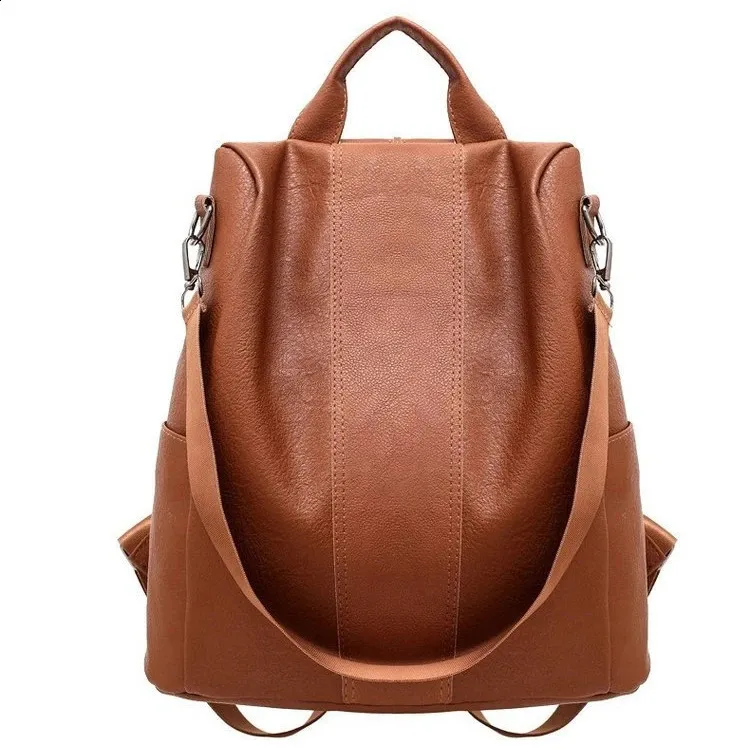 für Damen Große Kapazität Mamatasche Vielseitiger modischer lässiger Rucksack aus weichem Leder 240820_voghion.com