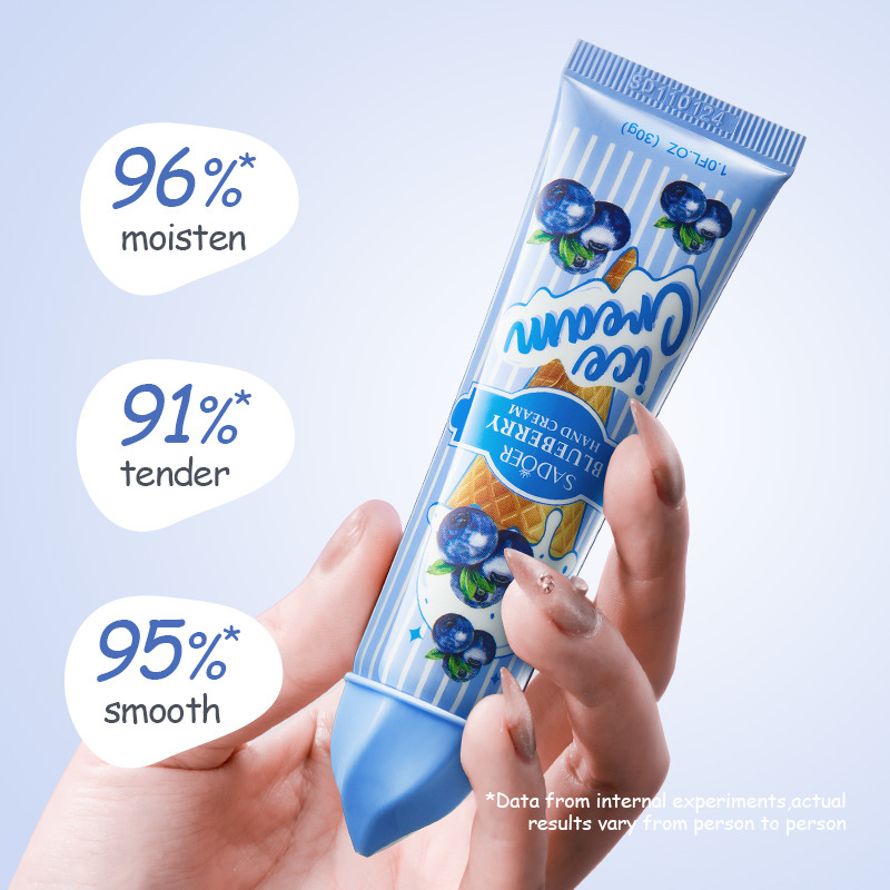 SADOER Crème pour les mains hydratante anti-fissures sèches à la myrtille pour l'automne et l'hiver_voghion.com