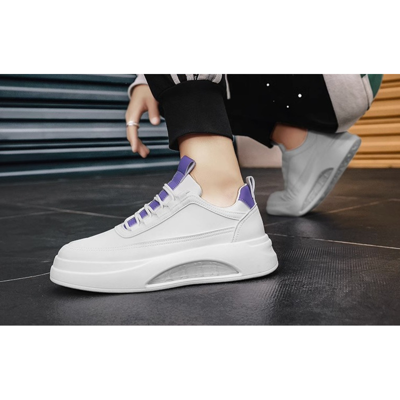 2024 New Summer Versatile Sports Board Men's Casual Leather Elevated Little White Trendy Shoes_voghion.com