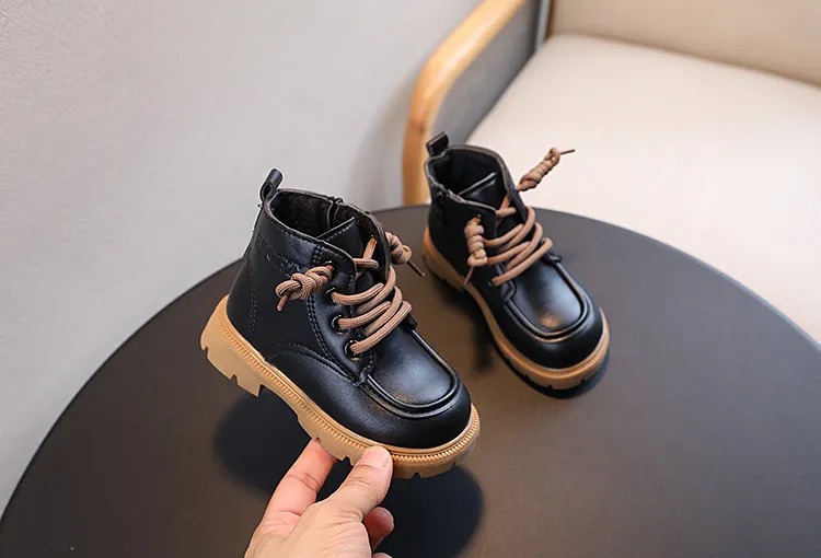 Kinder Leder Mädchen Jungen Herbst Winter Neue Mode Britischen Stil Casual Bequeme Kleinkind Kurze Kinder Stiefeletten_voghion.com