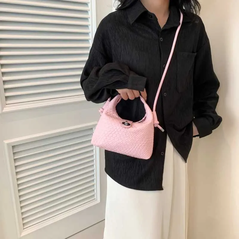 Elegante Geflochtene Pu-leder-eimerhandtasche Als Umhängetasche_voghion.com