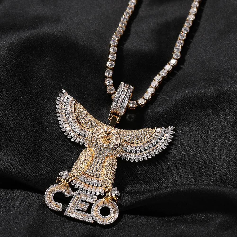 Collana con ciondolo a forma di leone colorato retrò hip hop, regalo per uomo, gioielli placcati in oro vero e zircone pieno_voghion.com