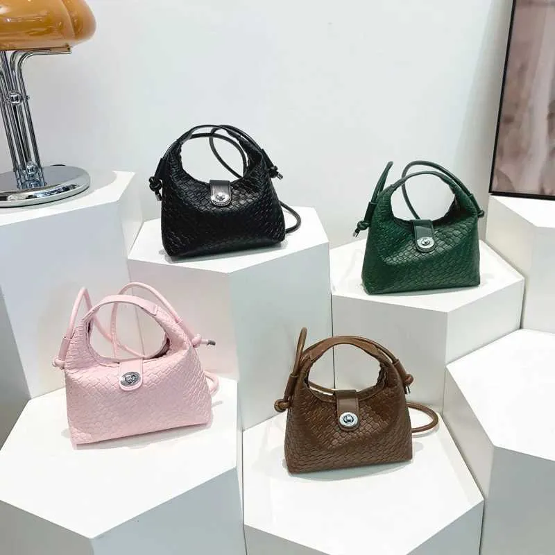 Elegante Geflochtene Pu-leder-eimerhandtasche Als Umhängetasche_voghion.com