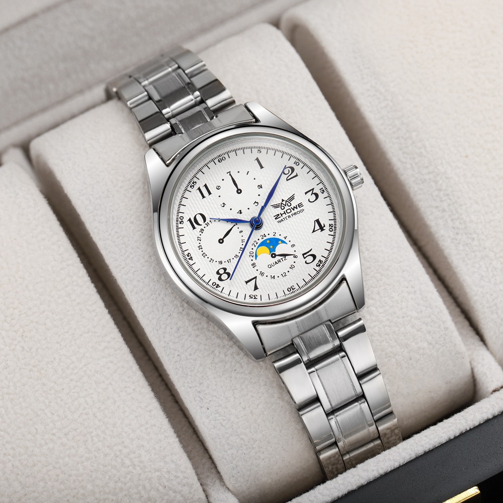 Dreiäugiges Paarpaar, personalisiertes Temperament, blaue Nadel mit einfacher Business-Herrenuhr, OL-Damenuhr_voghion.com