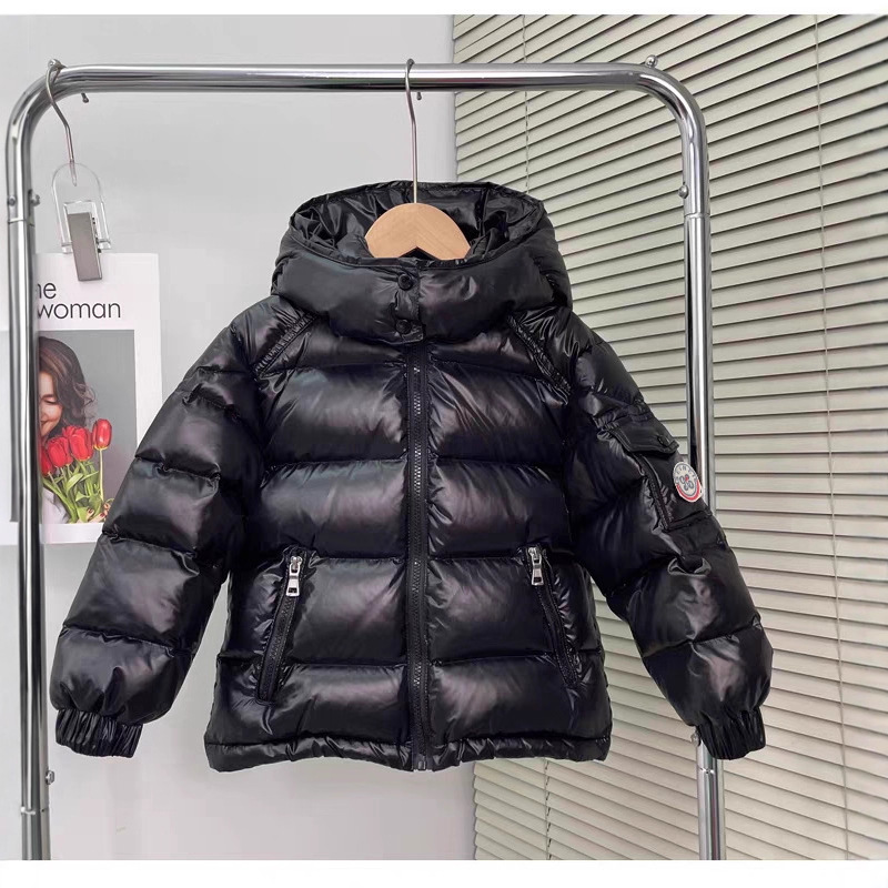 ​​Kids‘ Warm Duck Down Jacket – Lightweight Winter Coat For Boys & Girls (Pink/Black/Off-White, 95-165cm Height)​​