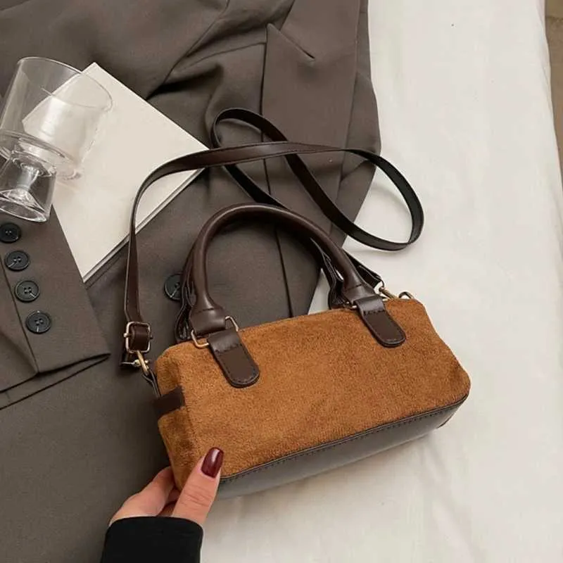 Borsa a tracolla retrò da donna, borsa alla moda in pelle PU con stili vintage, borsa a tracolla per uso in ufficio C241217_voghion.com