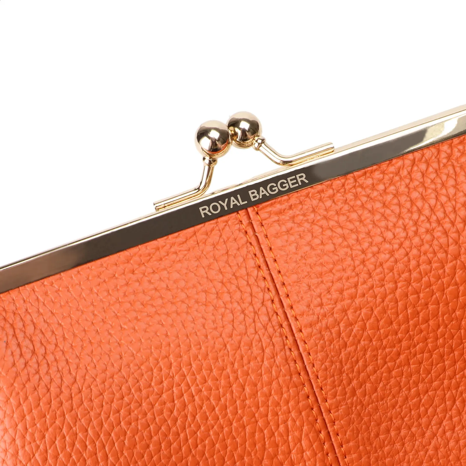 Royal Bagger Kiss Lock Geldbörse für Damen, echtes Rindsleder, großes Fassungsvermögen, Kartenhalter, modische Clutch, Handy-Geldbörse_voghion.com