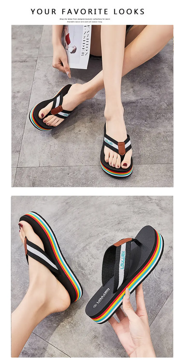 Infradito donna con plateau comode per la spiaggia e la casa_voghion.com