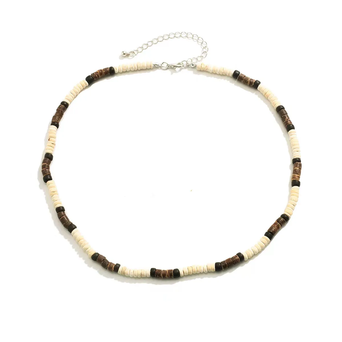 Colliers pendentifs style bohème coquille de noix de coco perles de bois collier patchwork haut de gamme européen et américain hommes femmes_voghion.com