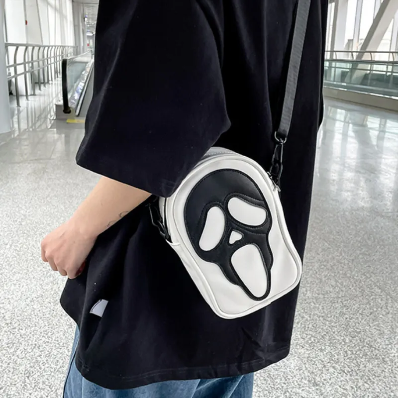 Y2K Vintage Shoulder Halloween Funny Lovely Devil Ghost Bag Ladies Leather Zip Purse PU Handbags Women Crossbody Bags_voghion.com