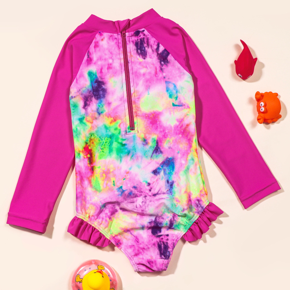 Mutter & Kinder kinder badeanzug Sommer kleines mädchen langarm einteiliges badeanzug nette mädchen sonnencreme heißer frühling kleidung_voghion.com