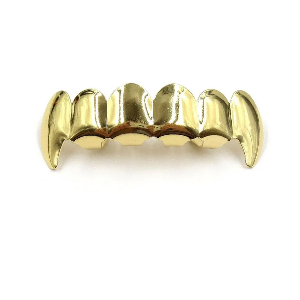 Grillz, Hip Hop Dental Zähne Grillz Männer Frauen Gold Grills Set Modeschmuck Hohe Qualität Acht 8 Top Zahn Sechs 6 Bott_voghion.com