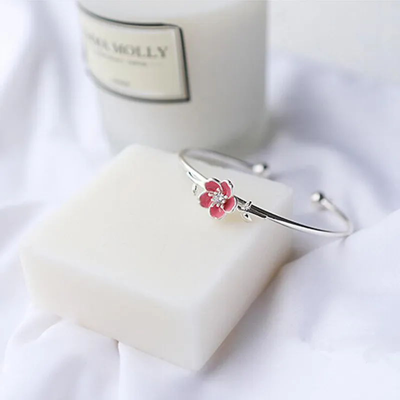 Brazalete Ruifan de moda con flores rosas, brazaletes abiertos para mujeres, niñas, bodas, fiestas, regalos de joyería de moda_voghion.com