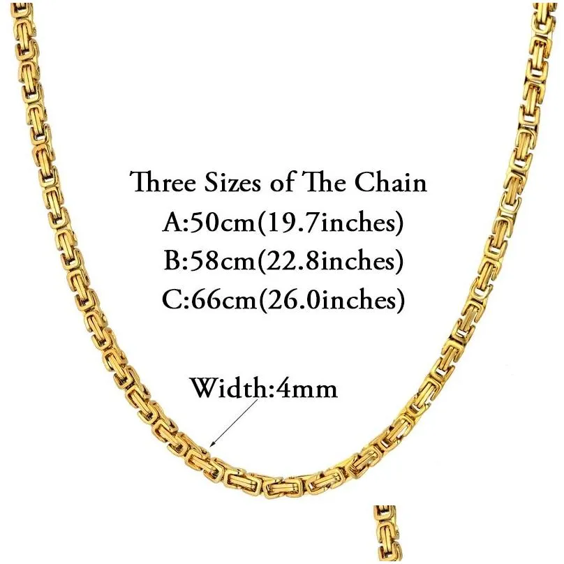 Men's Byzantine Chain Necklace In 14k Gold - Classic Gold Style_voghion.com