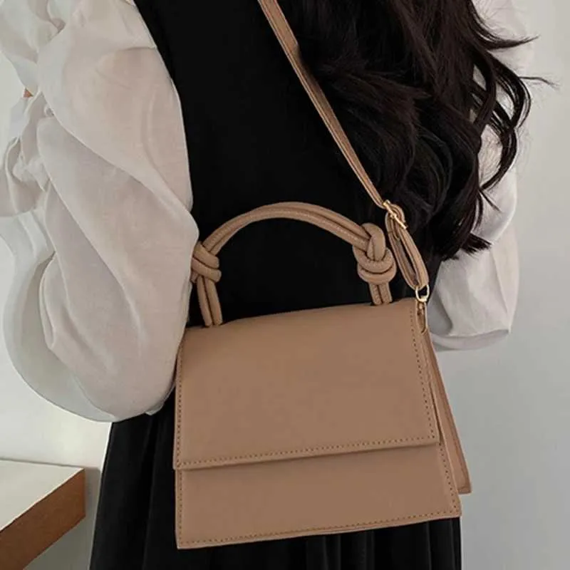 Solide Pu Leder Schulter Tasche Mode Designer Handtaschen Top Griff für Frauen Casual Umhängetaschen Ba241108_voghion.com