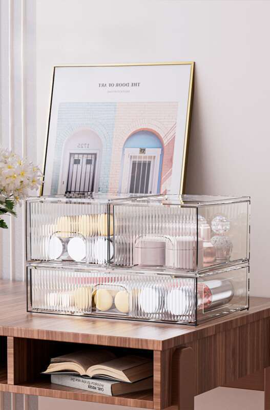 Cosmetici Grande Capacità Desktop Storage Box, Prodotti per la cura della pelle Plastica Antipolvere Scaffale Domestico, Acrilico_voghion.com