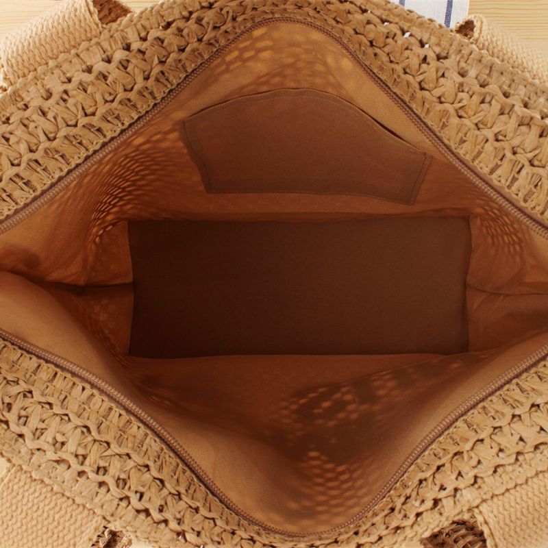 Gewebte Tasche mit großer Kapazität Buchstabenmotiv, neue modische Umhängetasche für den Weg zur Arbeit, Nischen-_voghion.com