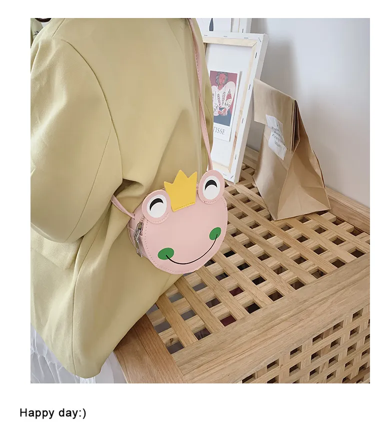 Fashion Kids Handbags Newest Korean Girls Mini Princess Purses Cute Frog Shoulder Messenger Bag Children Coins Bags_voghion.com