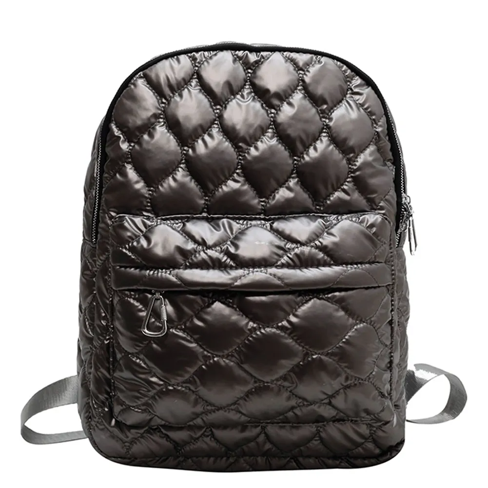 Women Shoulder Backpack Quilted Fashion School Back Pack Rhombus Pattern Large Solid Casual For Travel Lady Girl Bagpack_voghion.com