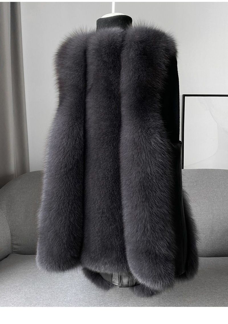 Damenbekleidung 2024 Stilvolle Winteroberbekleidung Verdickte Weste aus Fuchspelzjacke Modischer junger Stil_voghion.com