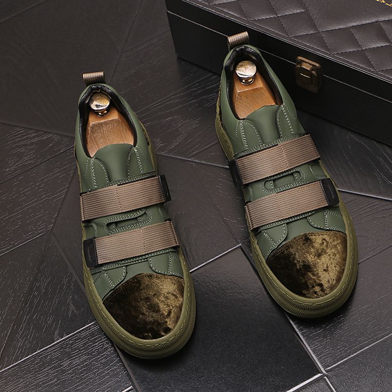 Cricket für Männer 2023 Neue One Step Lazy Trend Vielseitige Casual Velcro Herren Rote Einzelschuhe_voghion.com