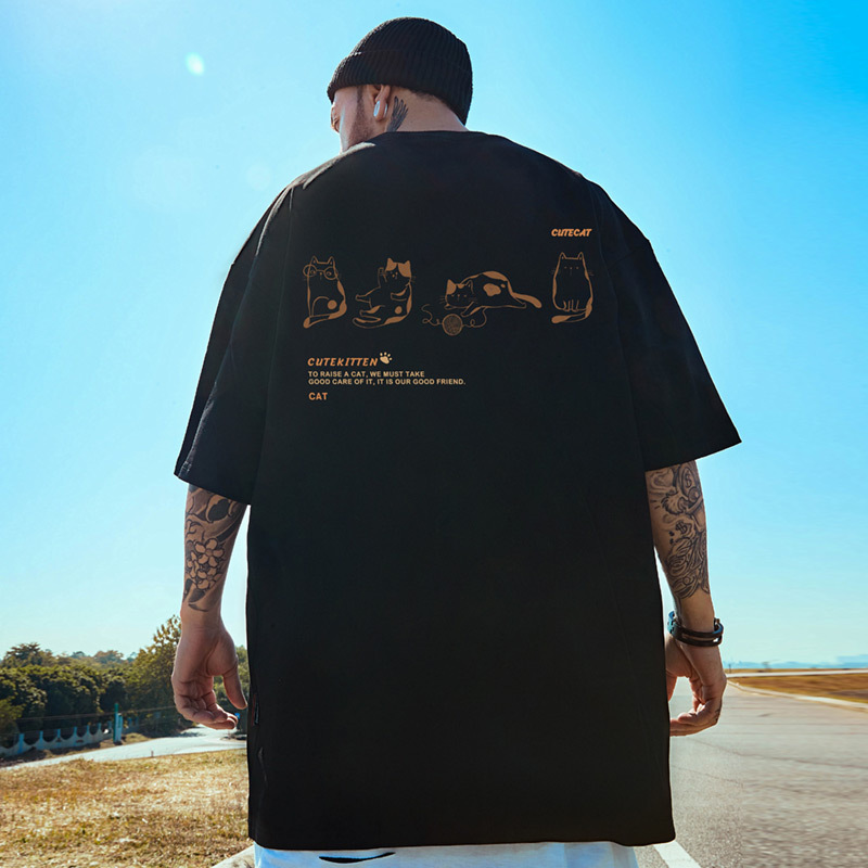 T-shirt men's half oversized loose and fat summer couple outfit new short sleeved 8XL_voghion.com