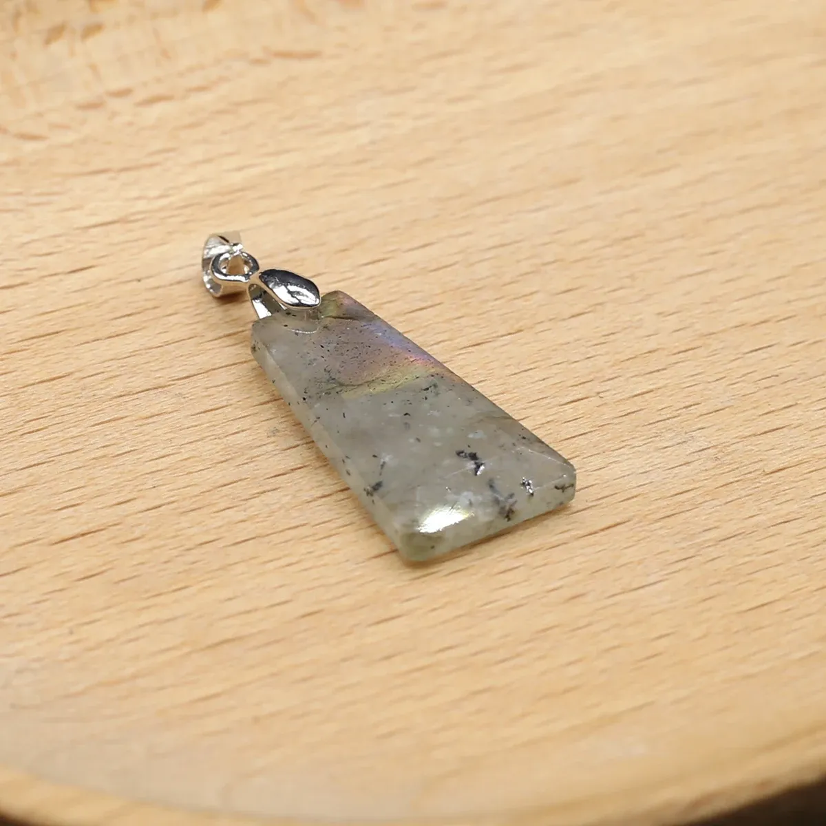 Collane con ciondolo 10 pezzi all'ingrosso pietra naturale quarzo rosa agata trapezoidale creazione di gioielli fai da te collana orecchini_voghion.com