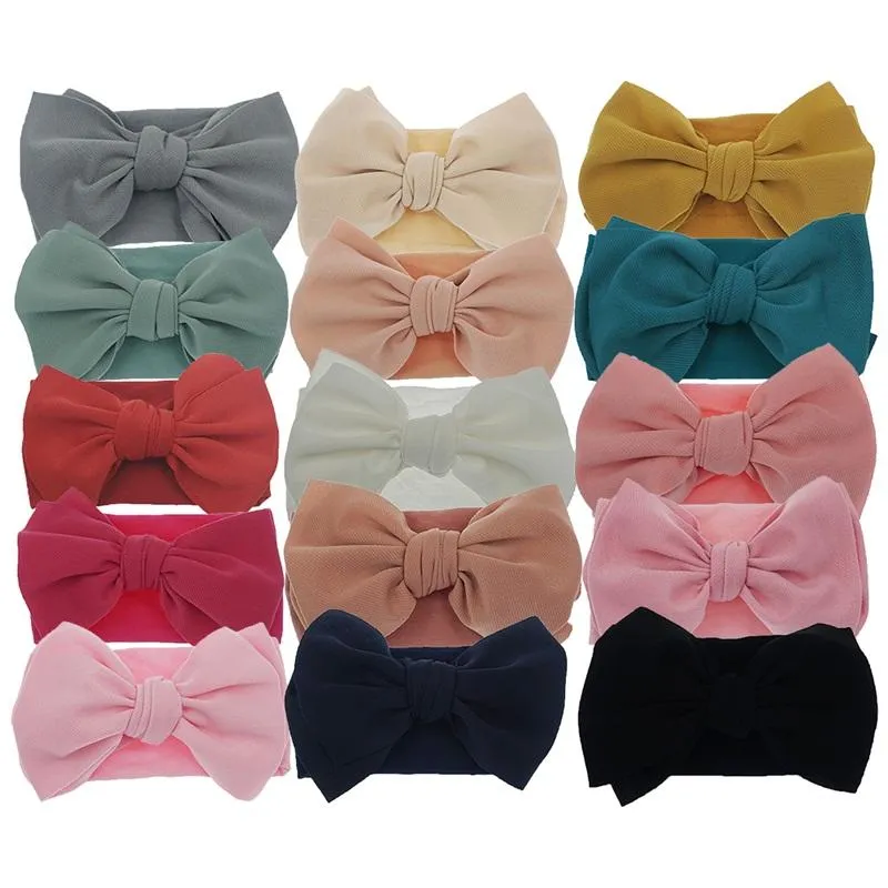 15 stuks/partij baby tulband strikken hoofddoeken schattige peuter foto rekwisieten hoofddeksels baby kinderen haaraccessoires strik hoofdband_voghion.com