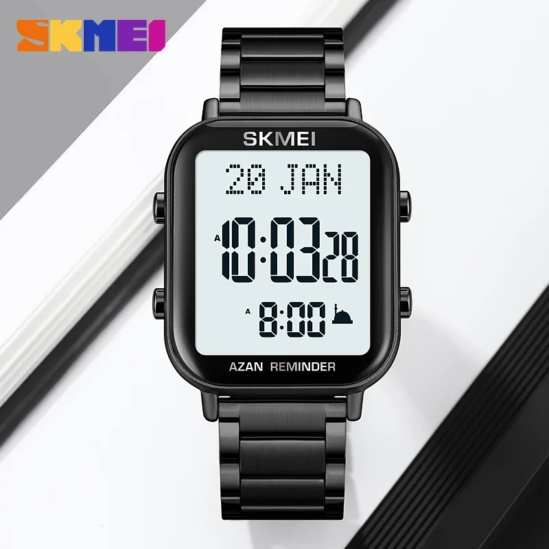 Azan Digital Prayer Watch For Men With Qibla Compass And Alarm_voghion.com