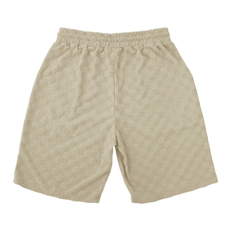 European And American Cross-border Oversize Trendy Men's Clothing Jacquard Checkerboard Spring And Summer Loose Sports And Leisure Two-piece Suit Men_voghion.com