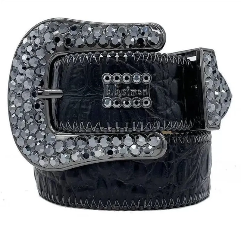BB Simon Bb Belt Strap Men Women Rhinestones Designer Belt Western Bling Crystal Dia Studded Belts_voghion.com