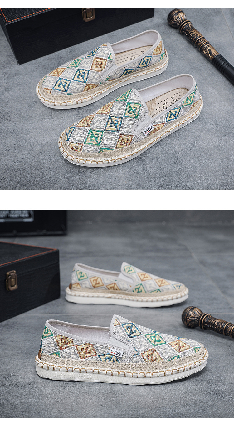 2024 Summer New One Step Old Beijing Cloth Trendy Linen Breathable Fisherman Men's Casual Shoes_voghion.com