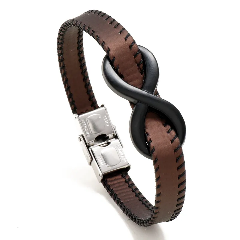 Infinity Lederarmband Für Herren Vintage Edelstahl Geschenk_voghion.com