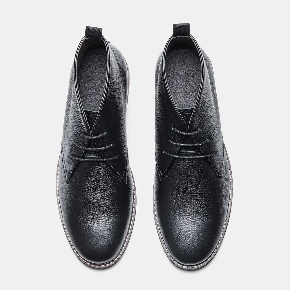 Bottines en cuir véritable pour hommes, bottines de marque de qualité pour hommes_voghion.com